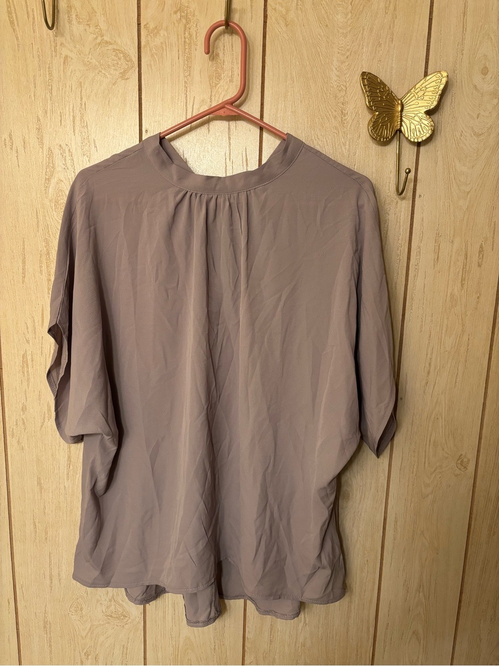 SHEIN Dusty Mauve Short Sleeve Blouse